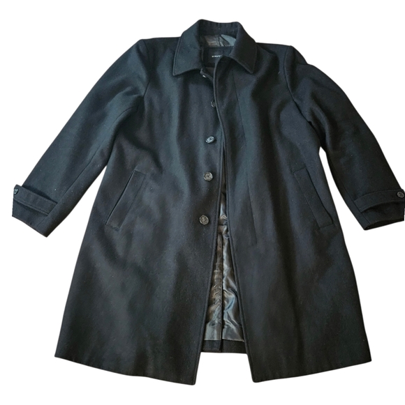 STRUCTURE Men's Wool Pea Coat Black L - Picture 3 of 12